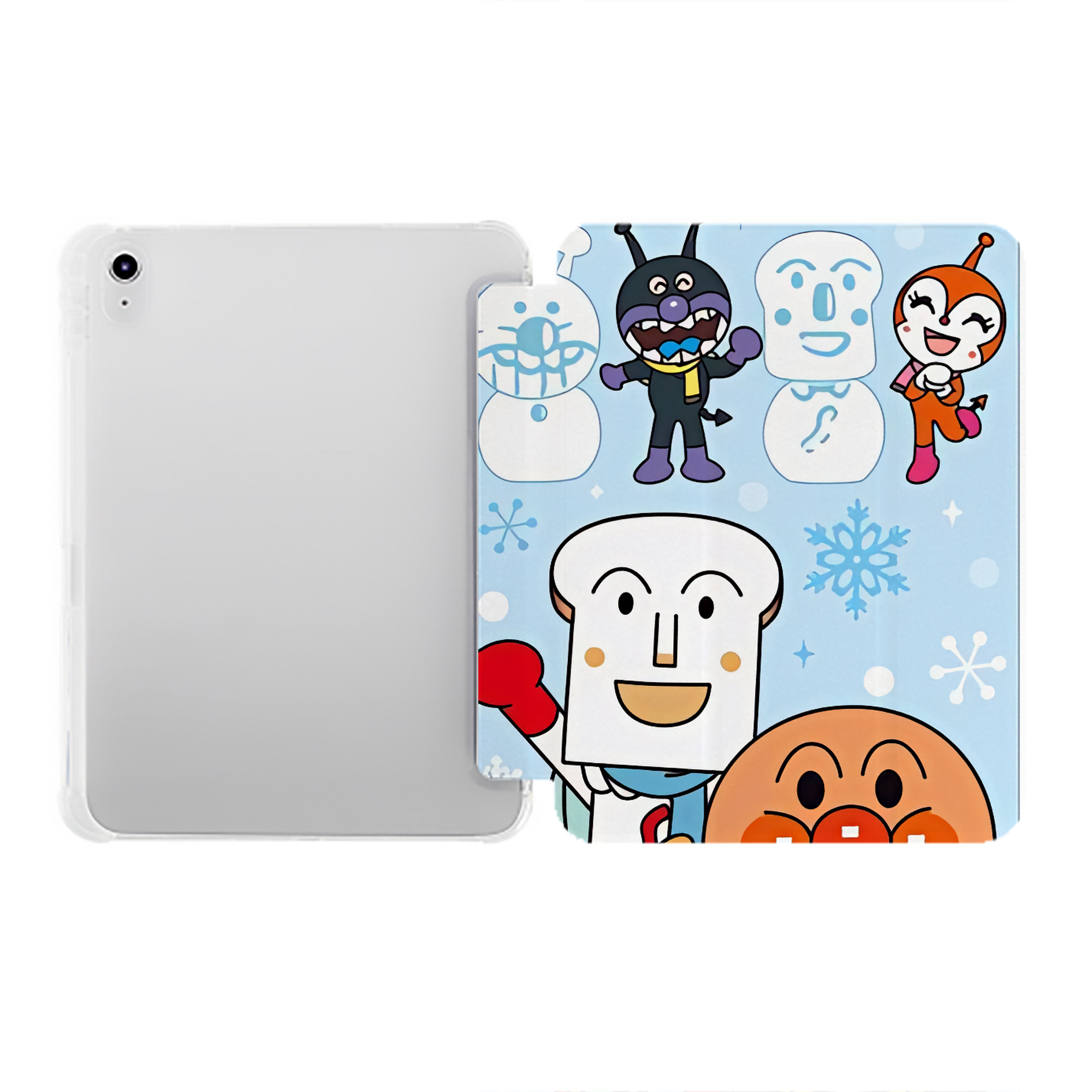 （画像用） アンパンマン Anpanman IPad ケース ペン収納付き 三つ折りスタンド PUレザー×シリコン 対応機種9.5/10.5/10.9インチ
